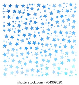 Abstract vector illustration background made of stars colored in ocean blue shades