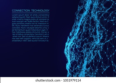 Abstract vector illustration. Background vector. Plexus effect.