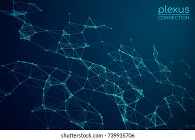 Abstract vector illustration. Background vector. Plexus effect.