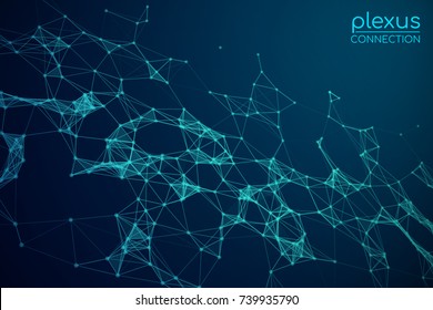 Abstract vector illustration. Background vector. Plexus effect.