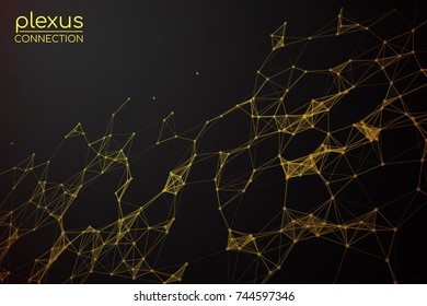 Abstract vector illustration. Background vector. Plexus effect.