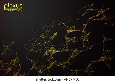 Abstract vector illustration. Background vector. Plexus effect.