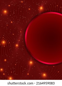 Resumen de fondo de ilustración vectorial con patrón geométrico de onda brillante y banner redondo para diseño de cubierta mínima