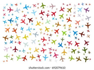  Abstract vector illustration background texture made of planes flying