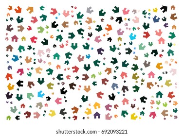 Abstract vector illustration background texture made of houses