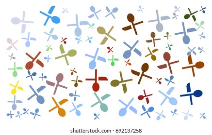 Abstract vector illustration background texture made of spoon and knife