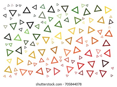 Abstract vector illustration background texture made of triangles with colors of red, green, yellow and orange