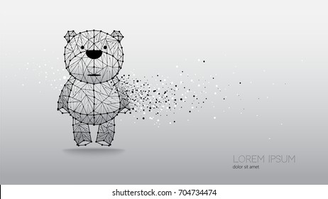 Abstract vector illustration of bear. 
line dot graphic design. suitable use for background, t-shirt, banner, brochure. - line stroke weight editable