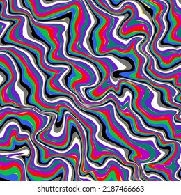 Abstract vector illustration of beautiful Black, white, green, red, purple and blue wavy lines pattern on white background for background.