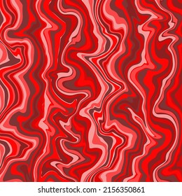 Abstract vector illustration of beautiful multicolored bright wavy lines on red background for background.