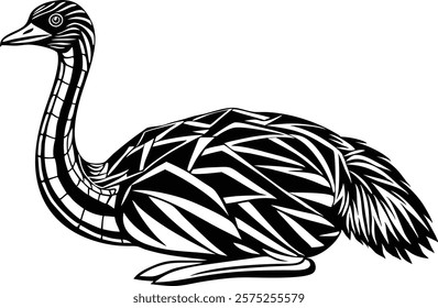 Abstract vector illustration of beautiful  ostrich 