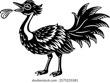 Abstract vector illustration of beautiful  ostrich 