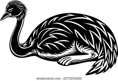 Abstract vector illustration of beautiful  ostrich 