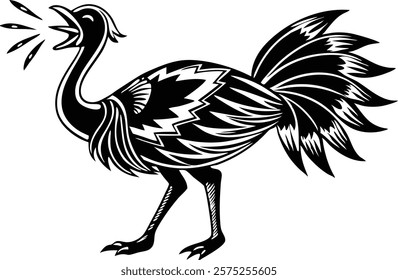 Abstract vector illustration of beautiful  ostrich 
