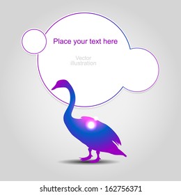 Abstract vector illustration with a bird silhouette