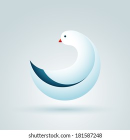 Abstract vector illustration of bird symbol