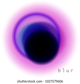 Abstract vector illustration of black blurry circle with stains.