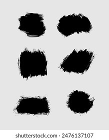 Ilustración vectorial Abstractas de pinceladas negras sobre un fondo blanco