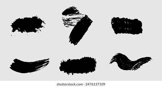 Abstract vector illustration of black brushstrokes on a white background