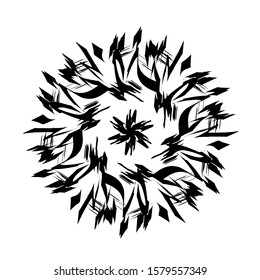 Abstract vector illustration. Black color art