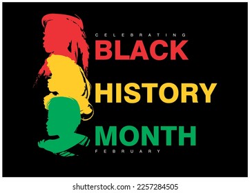 An abstract vector illustration for Black History Month focussing on the month of February 2023