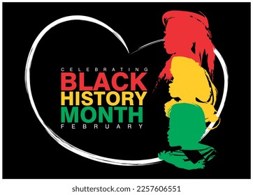 An abstract vector illustration of Black History Month focussing on the month of February 2023