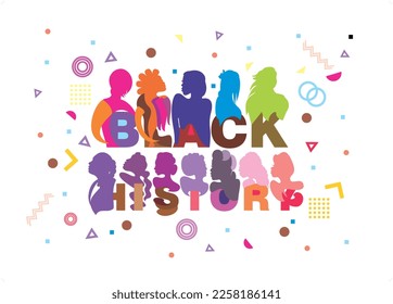 An abstract vector illustration of Black History Month focussing on the month of February 2023