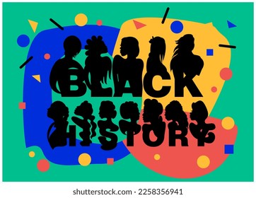 An abstract vector illustration of Black History Month focussing on the month of February 2023