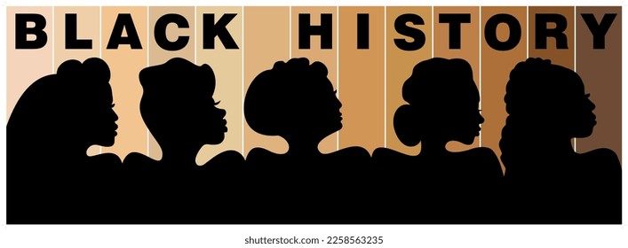 An abstract vector illustration of Black History Month focussing on the month of February 2023