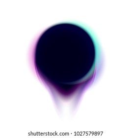 Abstract vector illustration of black hole witn colorful stains.