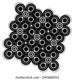Abstract vector illustration, black on white background.