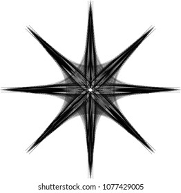 Abstract vector illustration of black shape with sharp edges. Element for design.