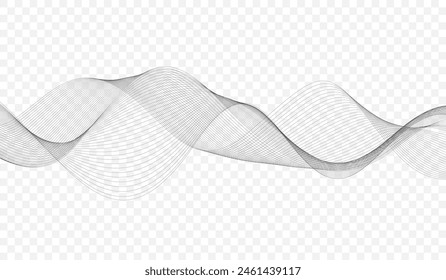 Abstract vector illustration with black wavy lines flowing dynamic isolated on white background. Hand drawn vector art.