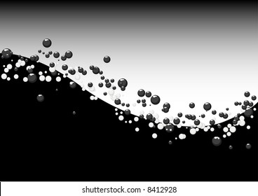 Abstract vector illustration of a black and white yinyang concept