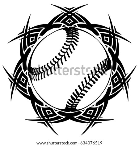 Download Abstract Vector Illustration Black White Baseball Stock ...