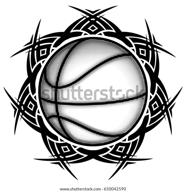 Abstract Vector Illustration Black White Basketball Stock Vector