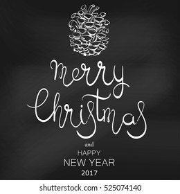 Abstract vector illustration. Blackboard. Design for Christmas cards.