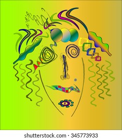 abstract vector illustration blonde sixties