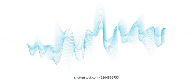 ilustración vectorial abstracta de líneas de onda de color azul - fondo vectorial	
