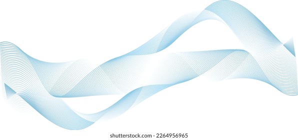 ilustración vectorial abstracta de líneas de onda de color azul - fondo vectorial	
