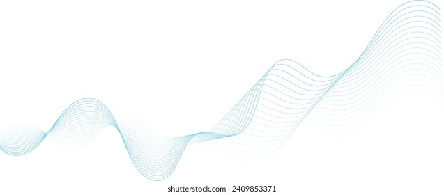 abstract vector illustration of blue colored wave lines - vector background
