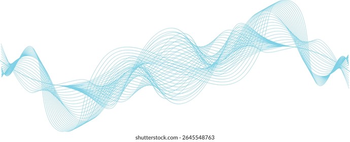 Ilustración vectorial abstracta de líneas ondulatorias de color azul