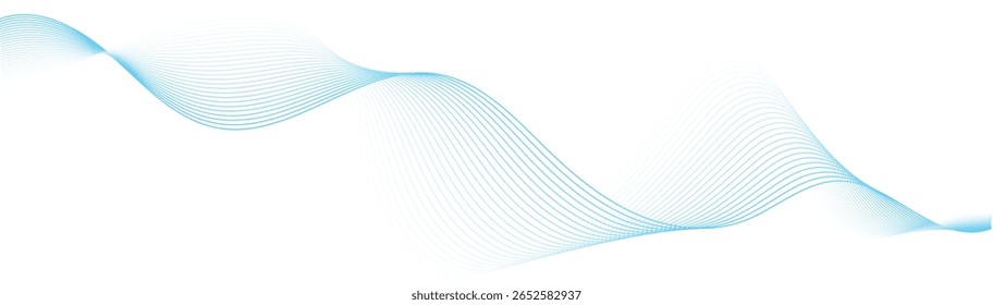 abstract vector illustration of blue colored wave lines background