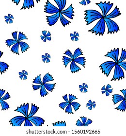 Abstract vector illustration. Blue flowers. For print, design, back surface, textile, packaging, canvas. hand drawn vector illustration. Seamless patterns.
