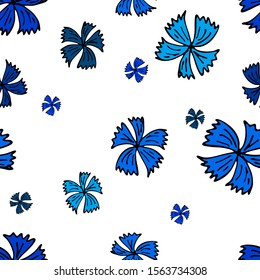 Abstract vector illustration. Blue flowers. For print, design, back surface, textile, packaging, canvas. hand drawn vector illustration. Seamless patterns.