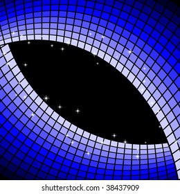 Abstract vector illustration of a blue gradient squares background