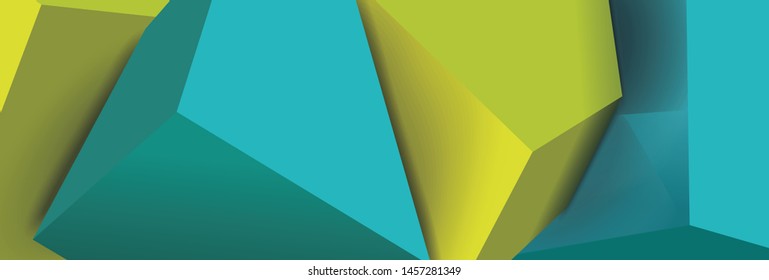 Abstract vector illustration of blue and green 3d  structure.