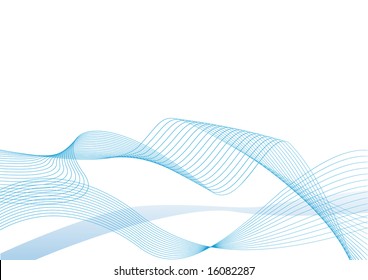 Abstract vector illustration of blue lines over a white background
