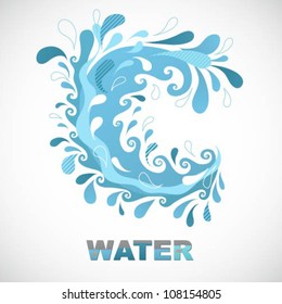 Abstract vector illustration of blue water splash