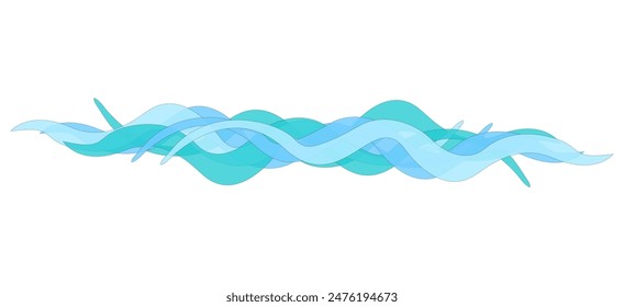 Una Ilustración vectorial abstracta de olas de agua azul, perfecta para el verano y diseños de temática de playa. Ideal para gráficos y fondos de temporada.